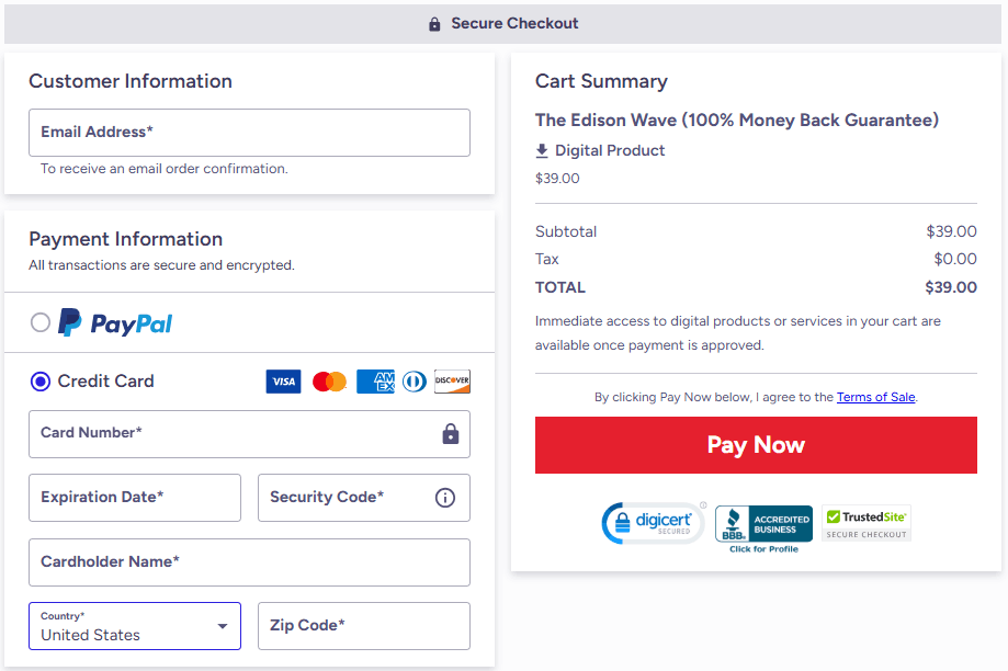 The Edison Wave-Secure-Checkout